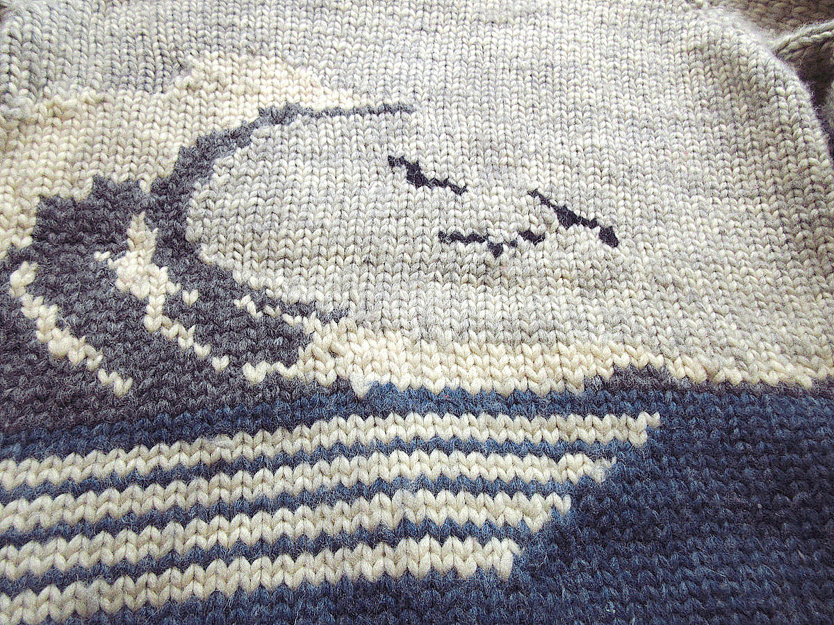 ビンテージ○LONG HOUSE波カウチンセーターsize M○231107k-m-cow 