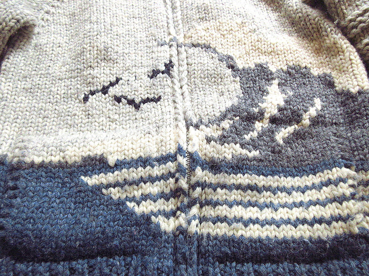 ビンテージ○LONG HOUSE波カウチンセーターsize M○231107k-m-cow 