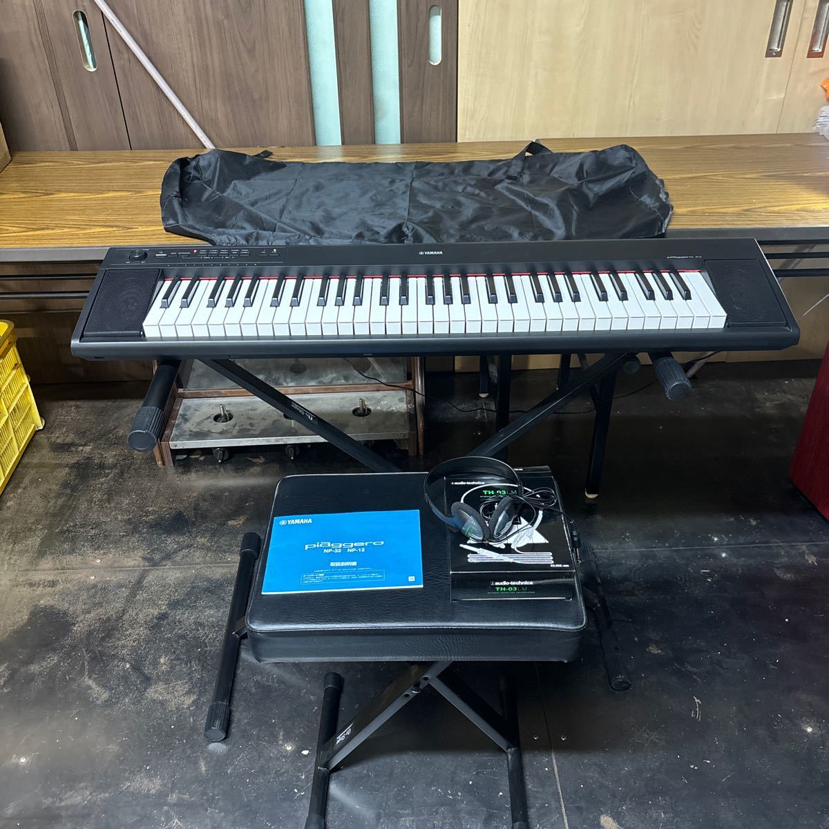 YAMAHA Piaggero NP-12 19年製 電子ピアノ 椅子 スタンド ベッドホン付 
