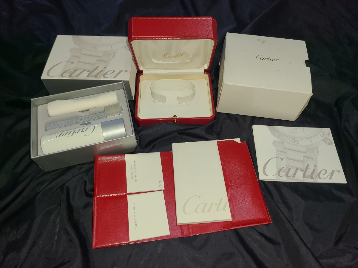 □本物Cartier時計用BOX＆ギャラ付属品一式/クリーニングキット