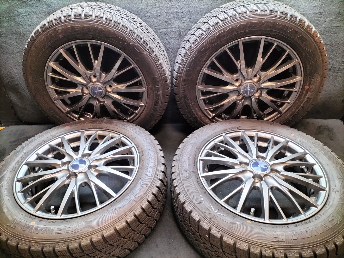 フィット インサイト キューブ マーチ ノート 2018年製 175/65 15 中古スタッドレス 15×5.5J 100-4H ET+50 Weds RM01 GOODYEAR ICE NAVI6