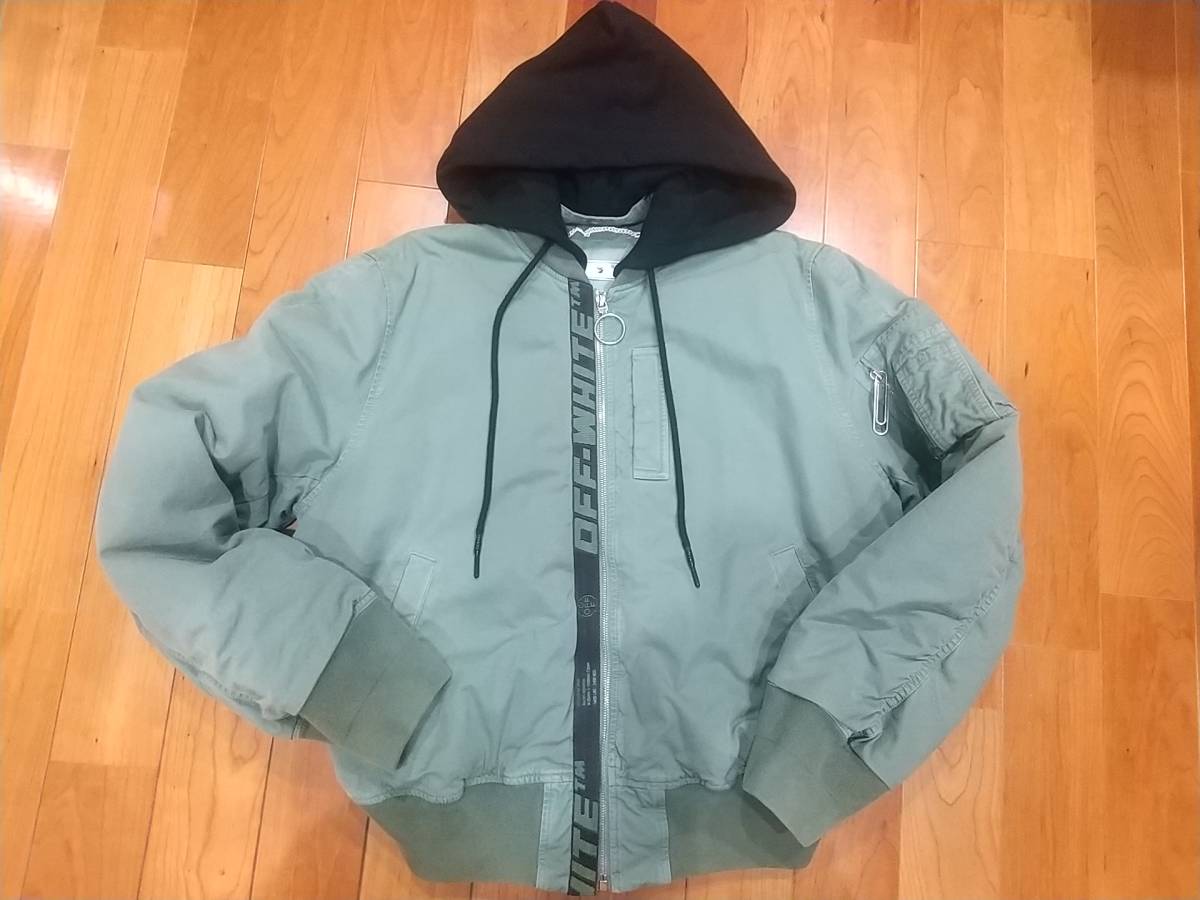 Off-White MA-1ジャケット sizeM グリーン 22ss オフホワイト/supreme 