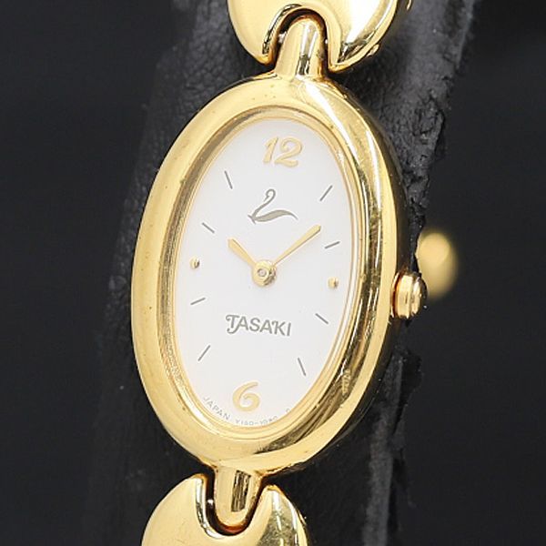 1円 稼動 美品 タサキ Y150-5H10 780024 パール QZ 白文字盤 レディース腕時計 KRK 8763200