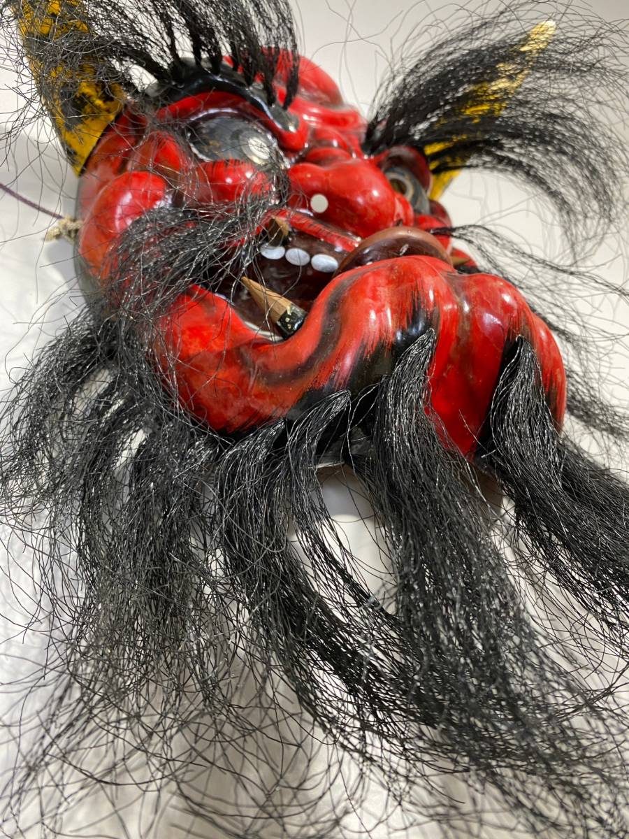 石見神楽面 鬼 赤鬼 魔除け インテリア 伝統芸能 壁掛 面 伝統工芸