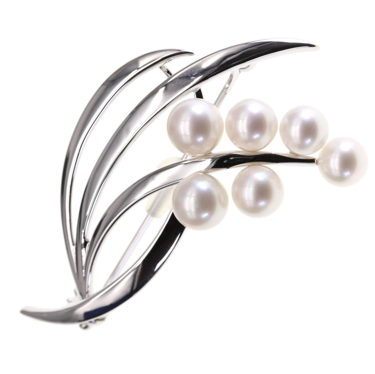 【MIKIMOTO/ミキモト】 パール ブローチ 5P シルバー 美品 MIKIMOTO(ミキモト) ブローチ シルバー パール 真珠 6珠 5.0-5.7