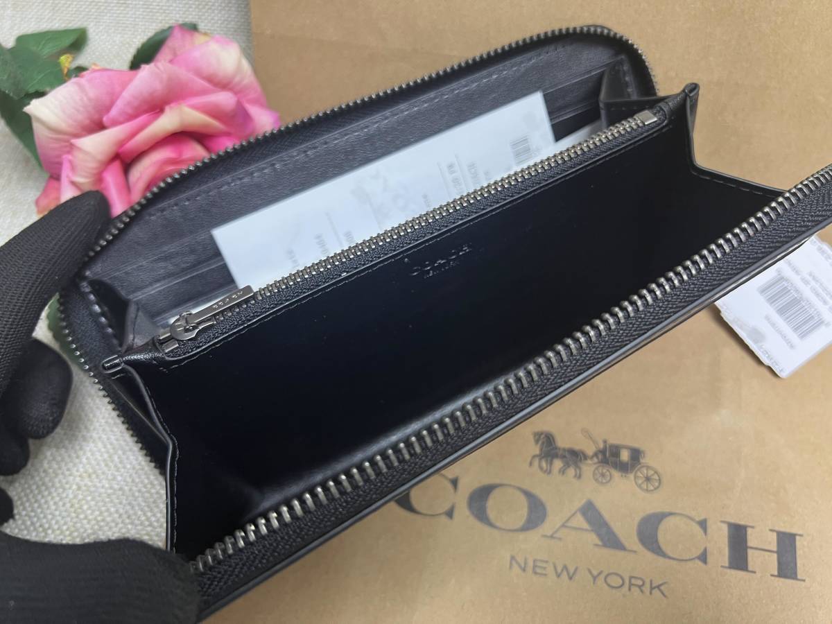 コーチ COACH 長財布財布 アコーディオン ヘリンボーン プリント 