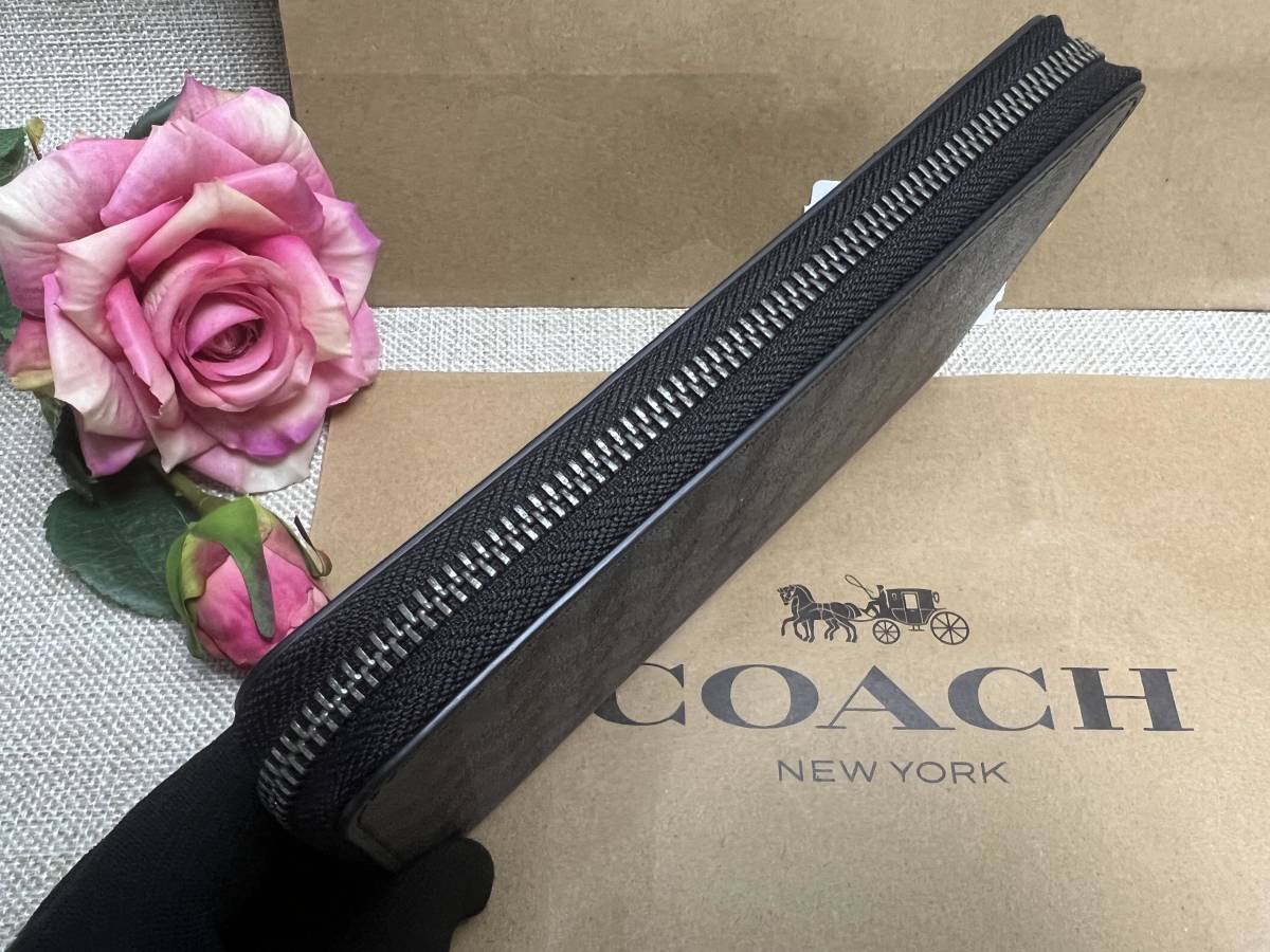コーチ COACH 長財布財布 アコーディオン ヘリンボーン プリント 