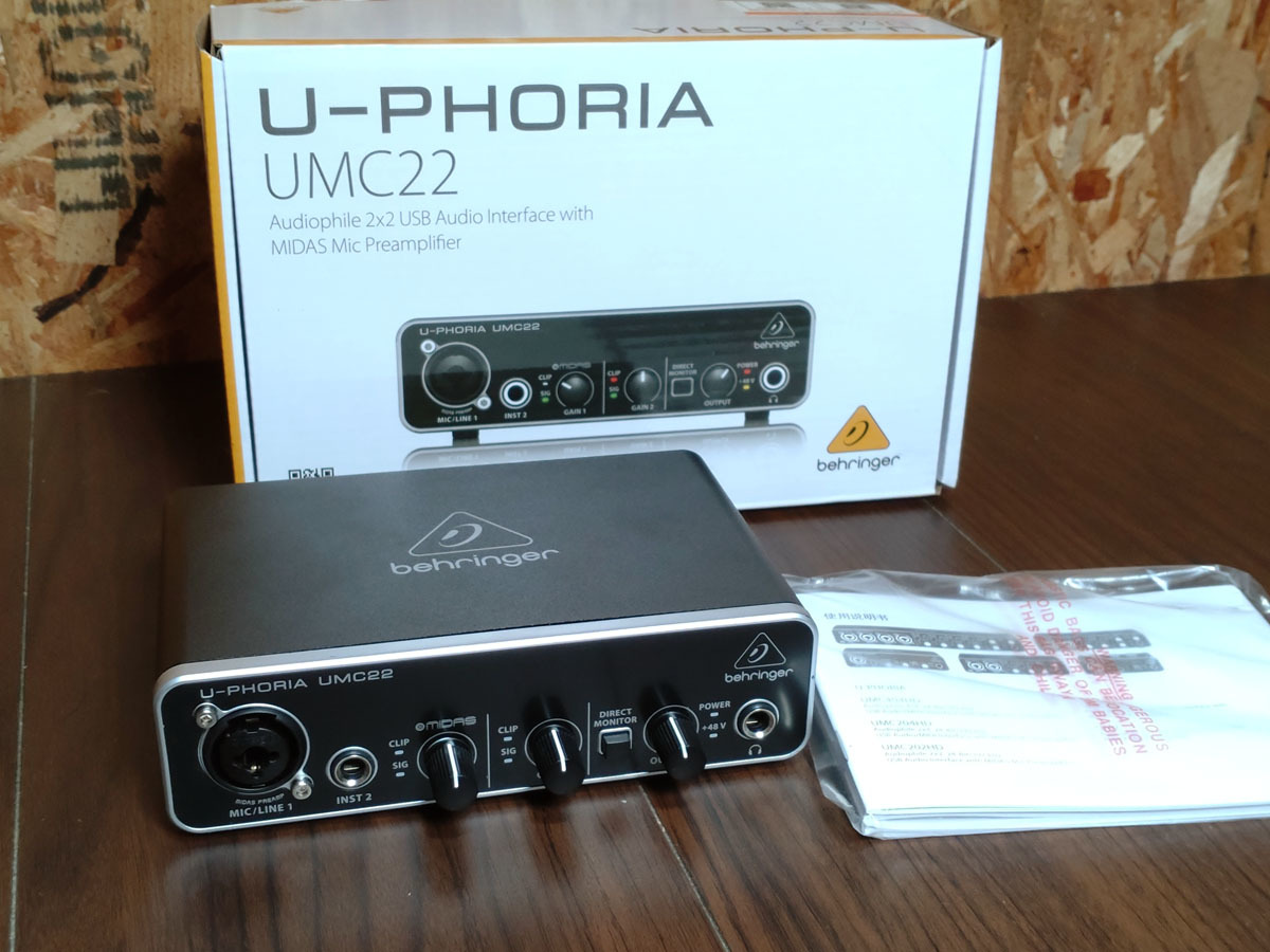 ベリンガー UMC22 USBオーディオインターフェース BEHRINGER U-PHORIA