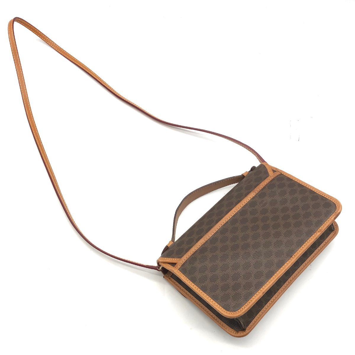 CELINE セリーヌ マカダム柄 ハンドバッグ PVC×レザー