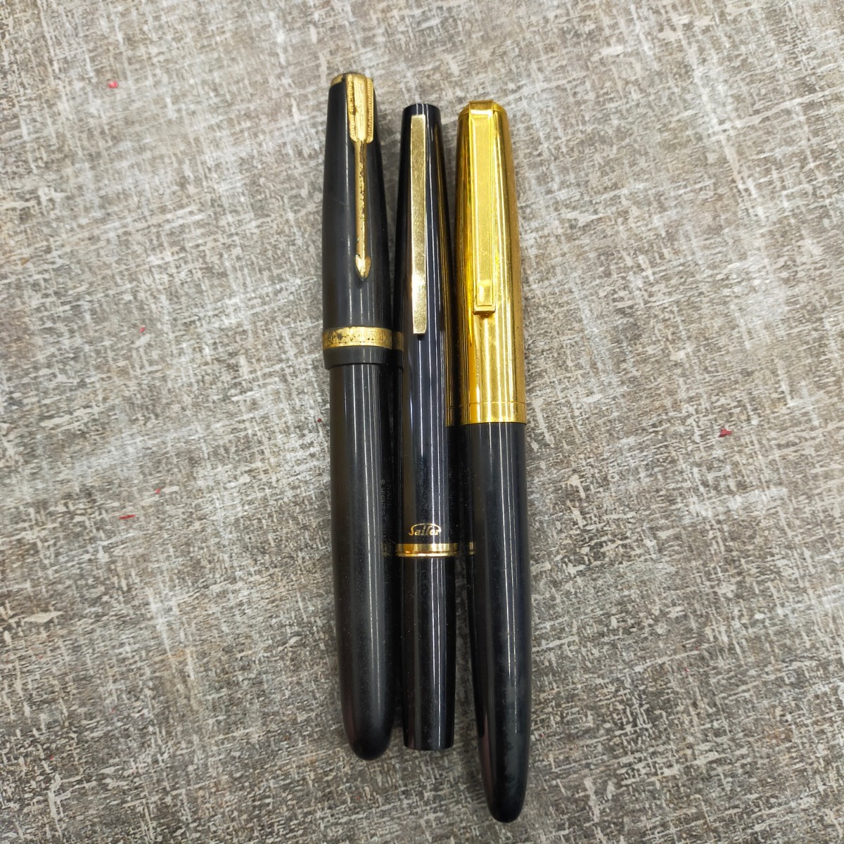 す805 万年筆 Sailor セーラー ペン先 14KT レトロ ヴィンテージ ブラック ゴールド3本 まとめ売り