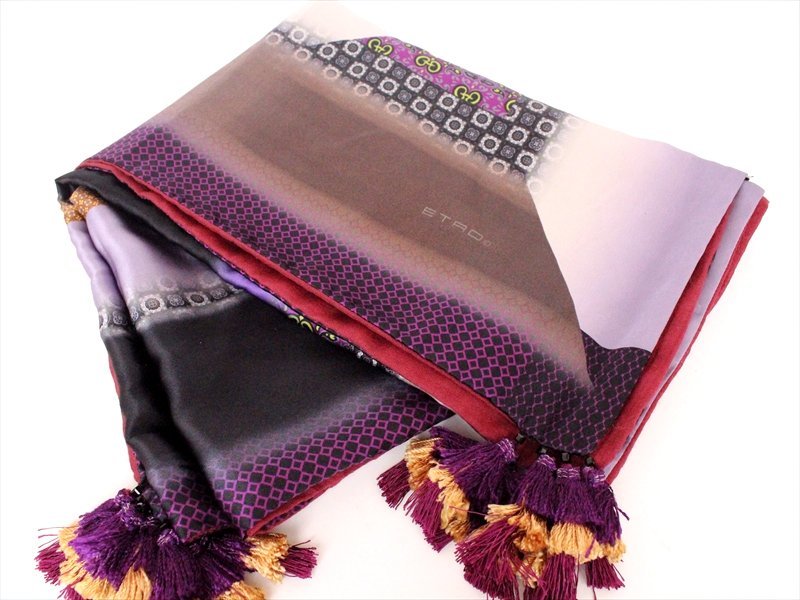 ETRO エトロ ストール 大判ストール ピンク系 シルク 中古 レディース