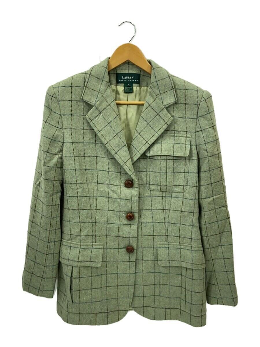 RALPH LAUREN◆90s/デットストック/3B/テーラードジャケット/-/ウール/グリーン/チェック