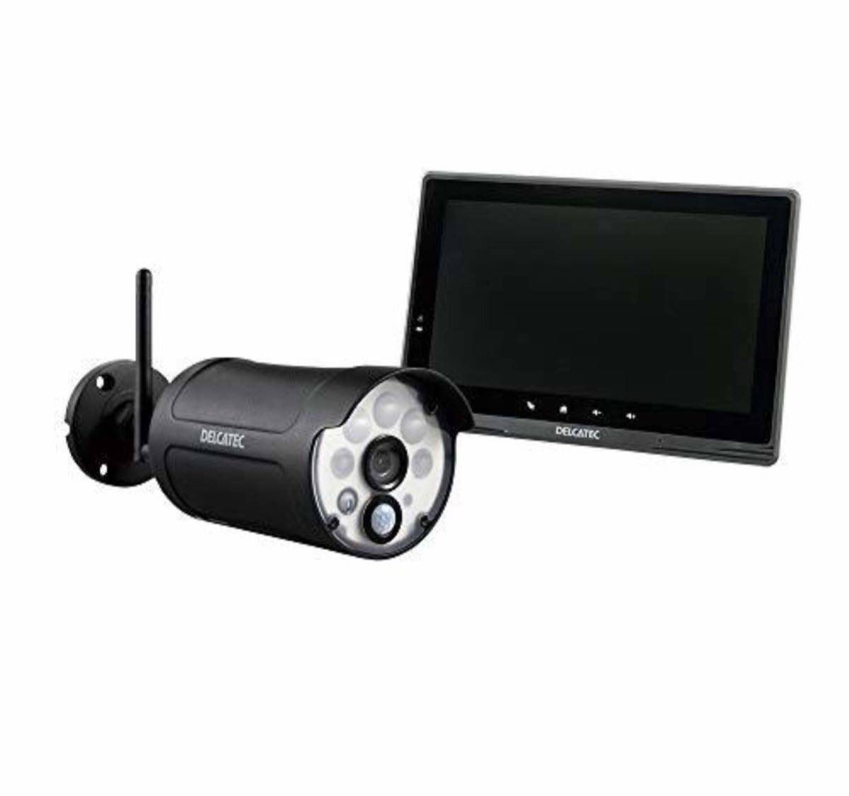 DELCATEC センサーライト付きワイヤレスフルHDカメラ&モニターセット　カメラ3台セット　WSS10M1 WSS1C