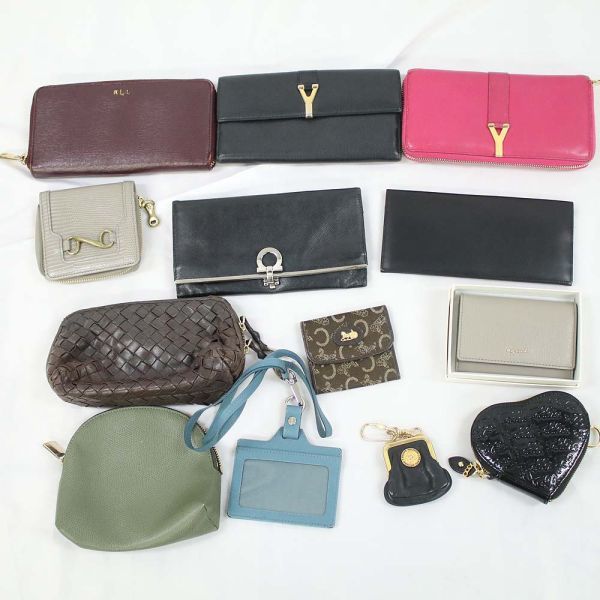 [D2218] まとめ 財布 小銭入れ パスケース 13点 フェラガモ サンローラン アニエスベーなど