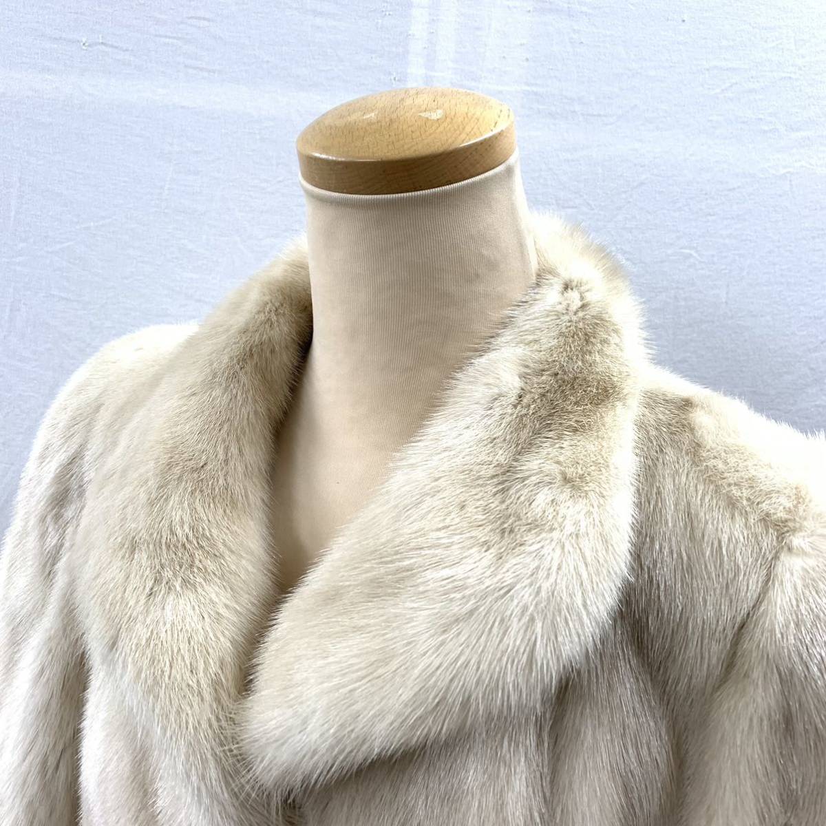 レディース moon bat fur ファージャケット ミンク ホワイト 毛皮コート 白