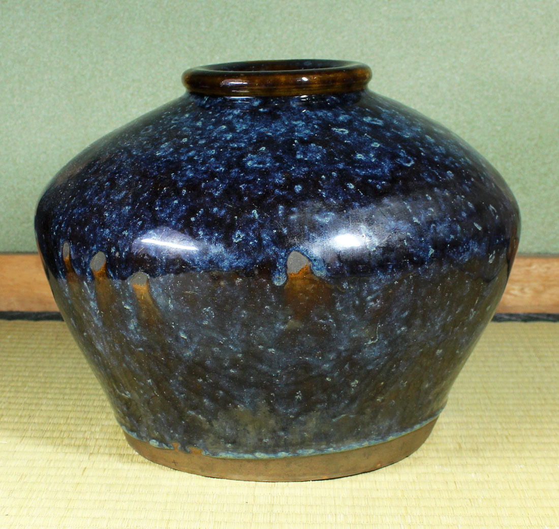 銘品 唐物海鼠釉大壷 唐木台・清時代 中国古玩 | 1STSSS.COM