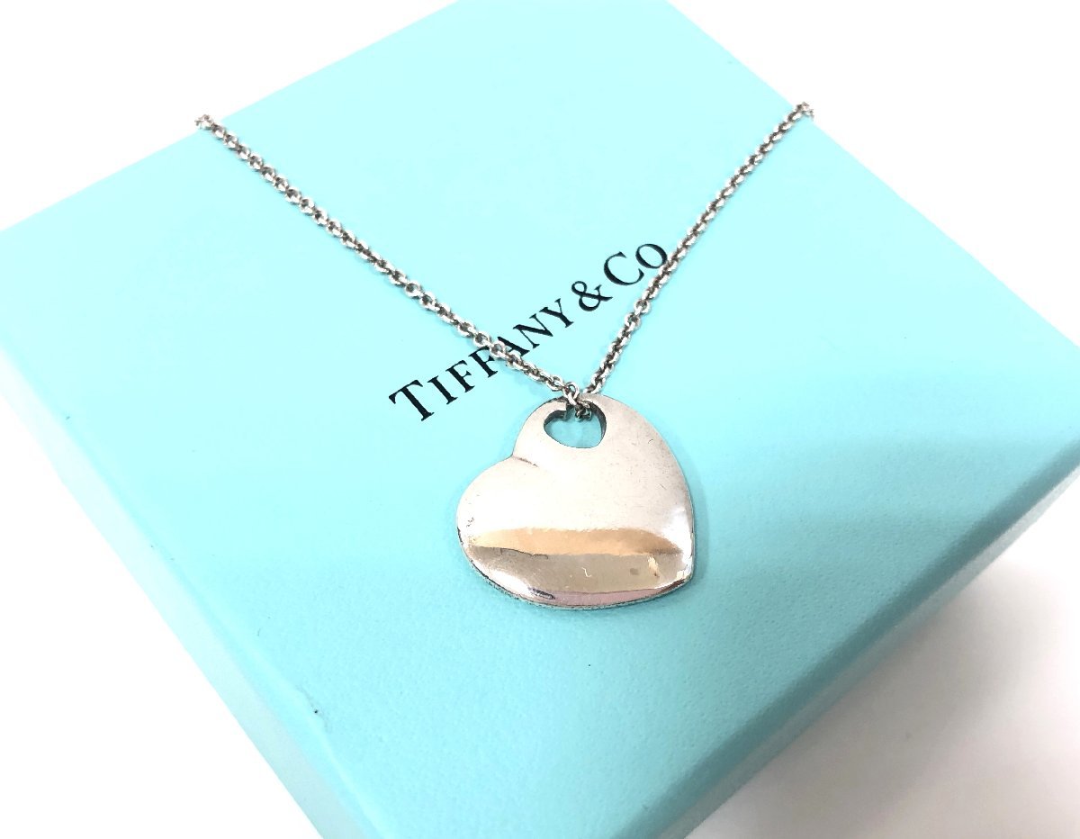 ★TIFFANY＆Co ティファニー ハート プレート ネックレス SV925 シルバー アクセサリー 中古★002963