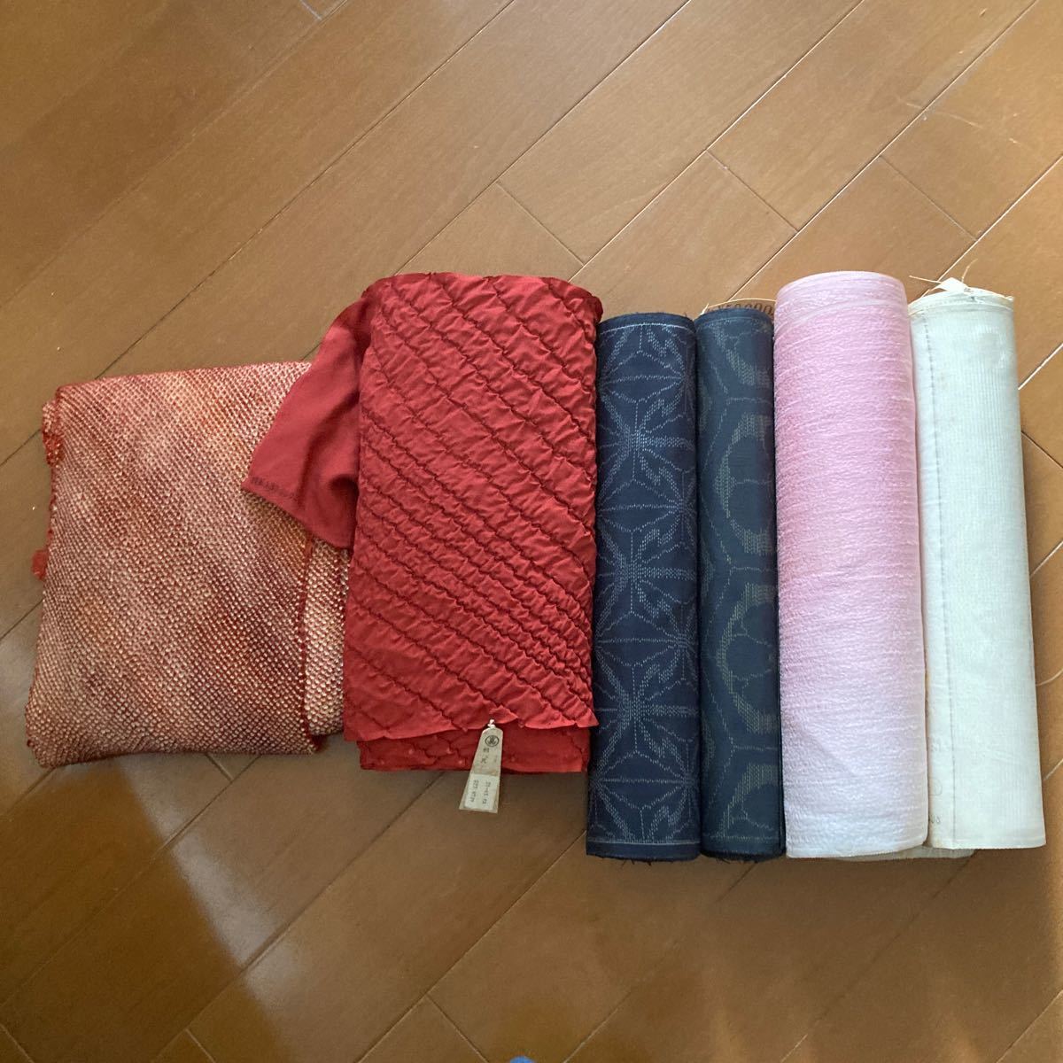 02 呉服店在庫品 未使用品 ジャンク品 反物 正絹 6点まとめて 秋山 