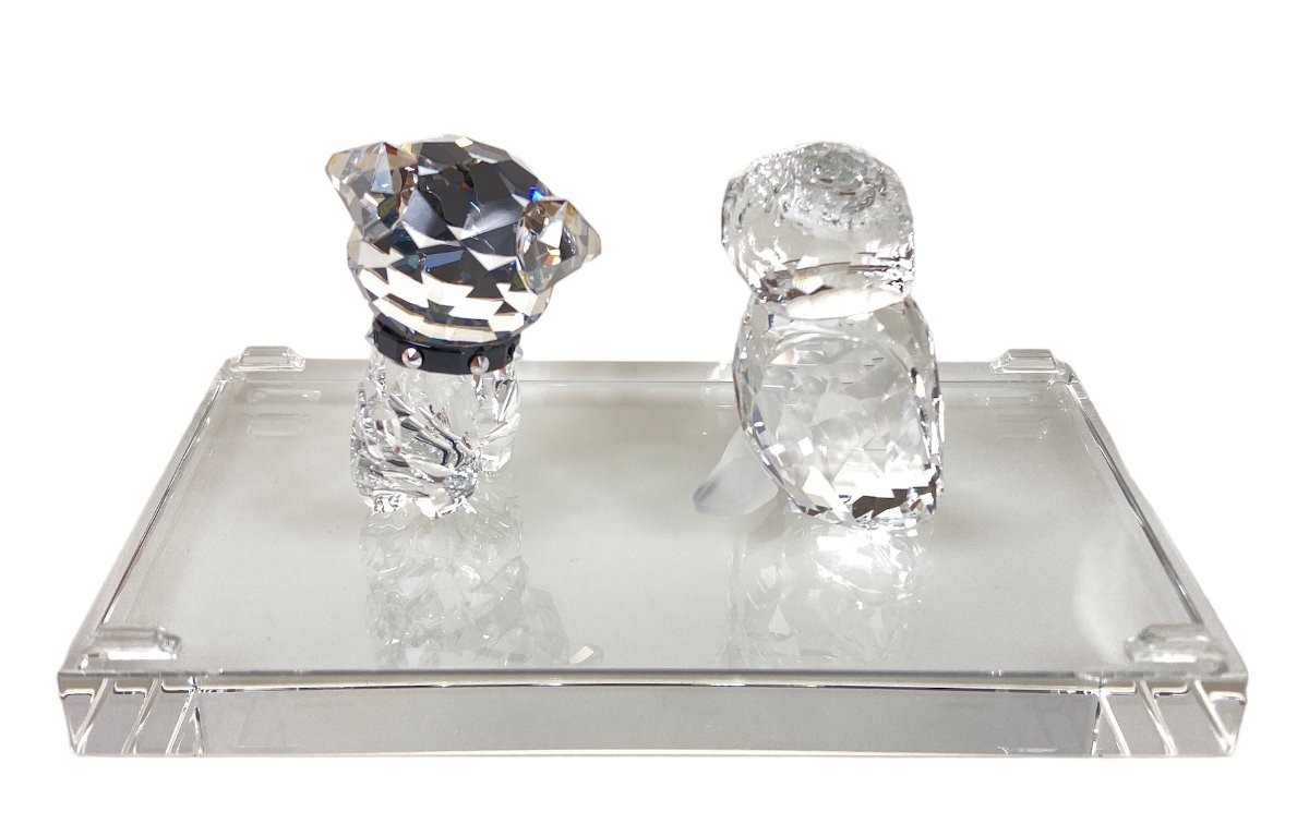 スワロフスキー SWAROVSKI クリスタル Puppy-Roxy パグ ふくろう 2個