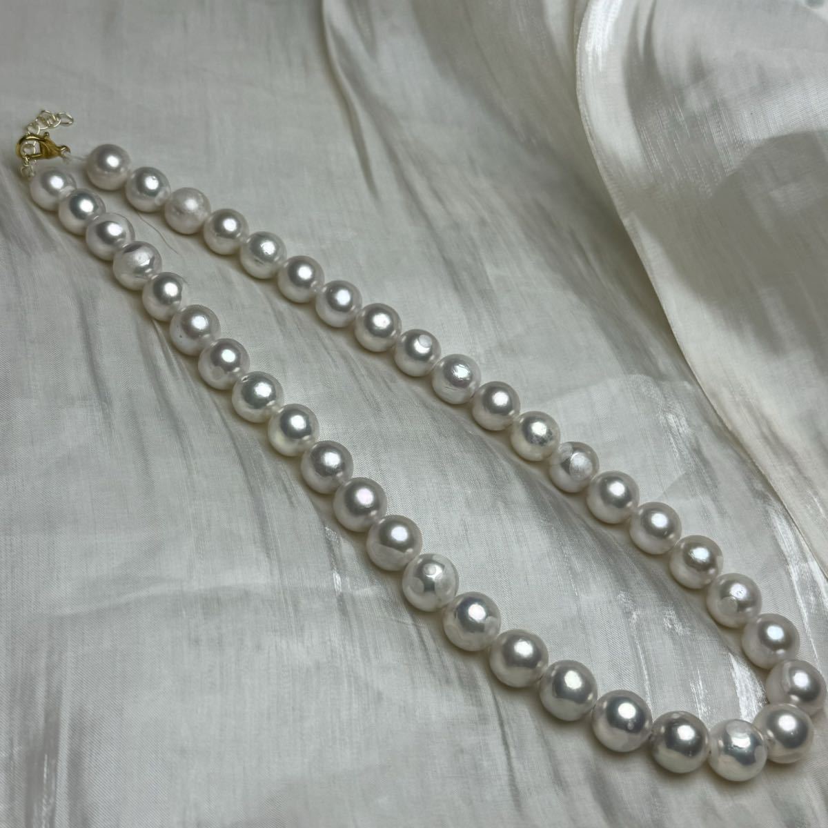本真珠ネックレス8-10mm 天然パールネックレス42cmPearl necklace 