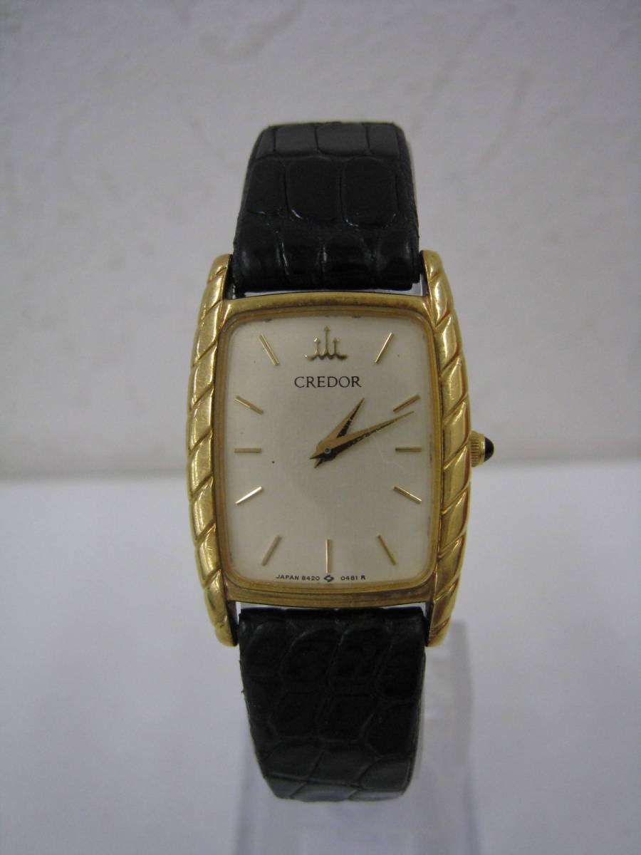 電池交換済 稼働品 SEIKO セイコー CREDOR クレドール SS×18KTベゼル 