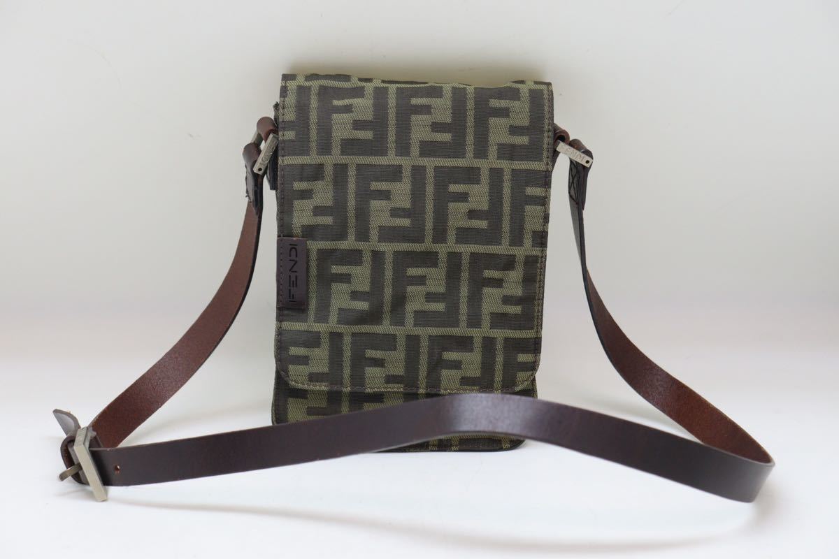 フェンディ/FENDI/ズッカ柄/ミニショルダーバッグ/キャンバス×レザー 