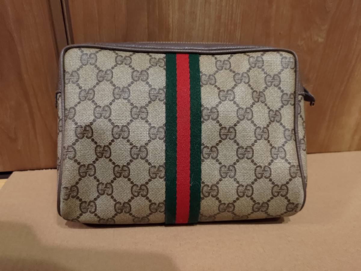 GUCCI オールドグッチ GG シェリーライン セカンドバッグ ポーチ GUCCI ポーチ セカンドバッグ オールドグッチ 22・01・012 シェリー