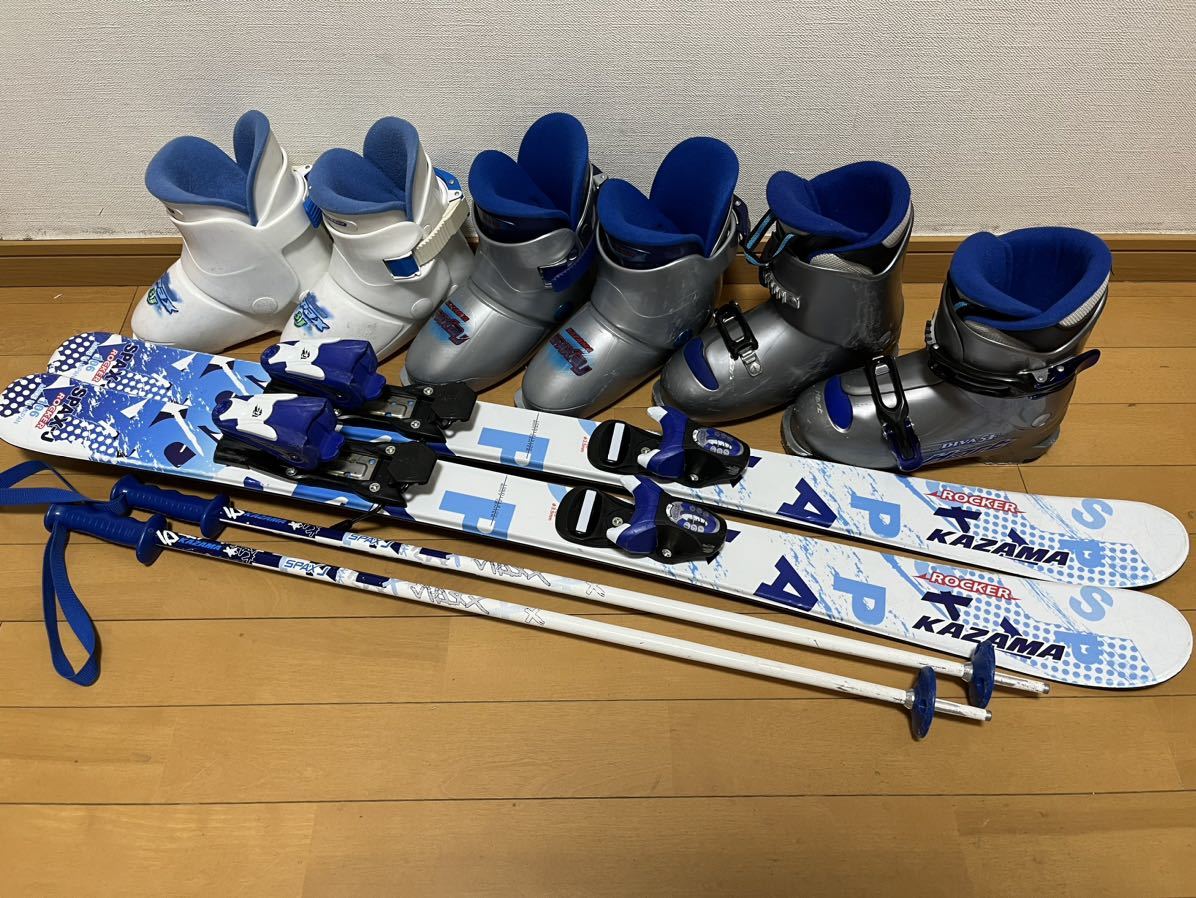 キッズスキー4点セット カザマ SPAX J 96cm ブーツ ヘッド20cm KAZAMA