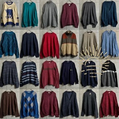 24着 コットン/アクリルニットセーターMIX Men's M~XL US古着 ユーロ古着 検品済 SRC古着卸 セット まとめ 仕入れ 卸売り