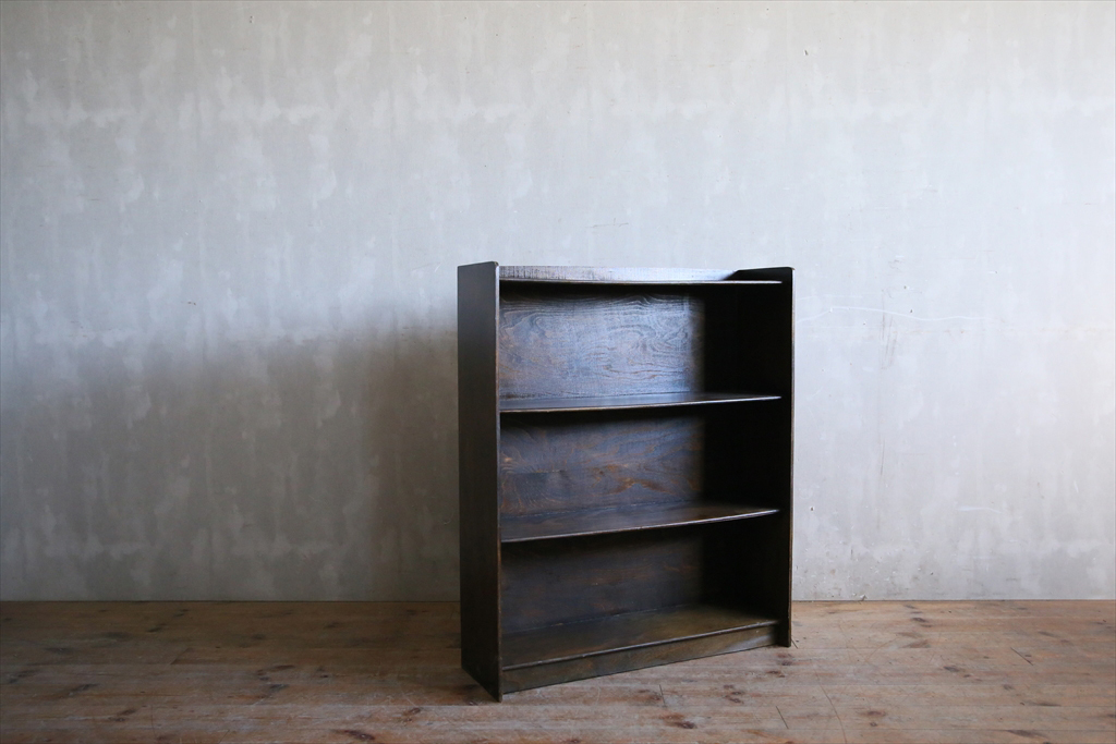 英国アンティーク◇古木ブックシェルフa/木製本棚/飾り棚/食器棚/花台