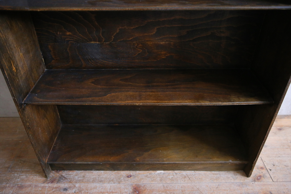 英国アンティーク◇古木ブックシェルフa/木製本棚/飾り棚/食器棚/花台