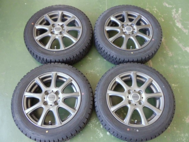 155/65R14 中古 7分山 4本セット 冬タイヤ アルミホイール ダンロップ WINTERMAXX WM01 14×4.5J PCD100 4穴 +45 2018年製 TW1299