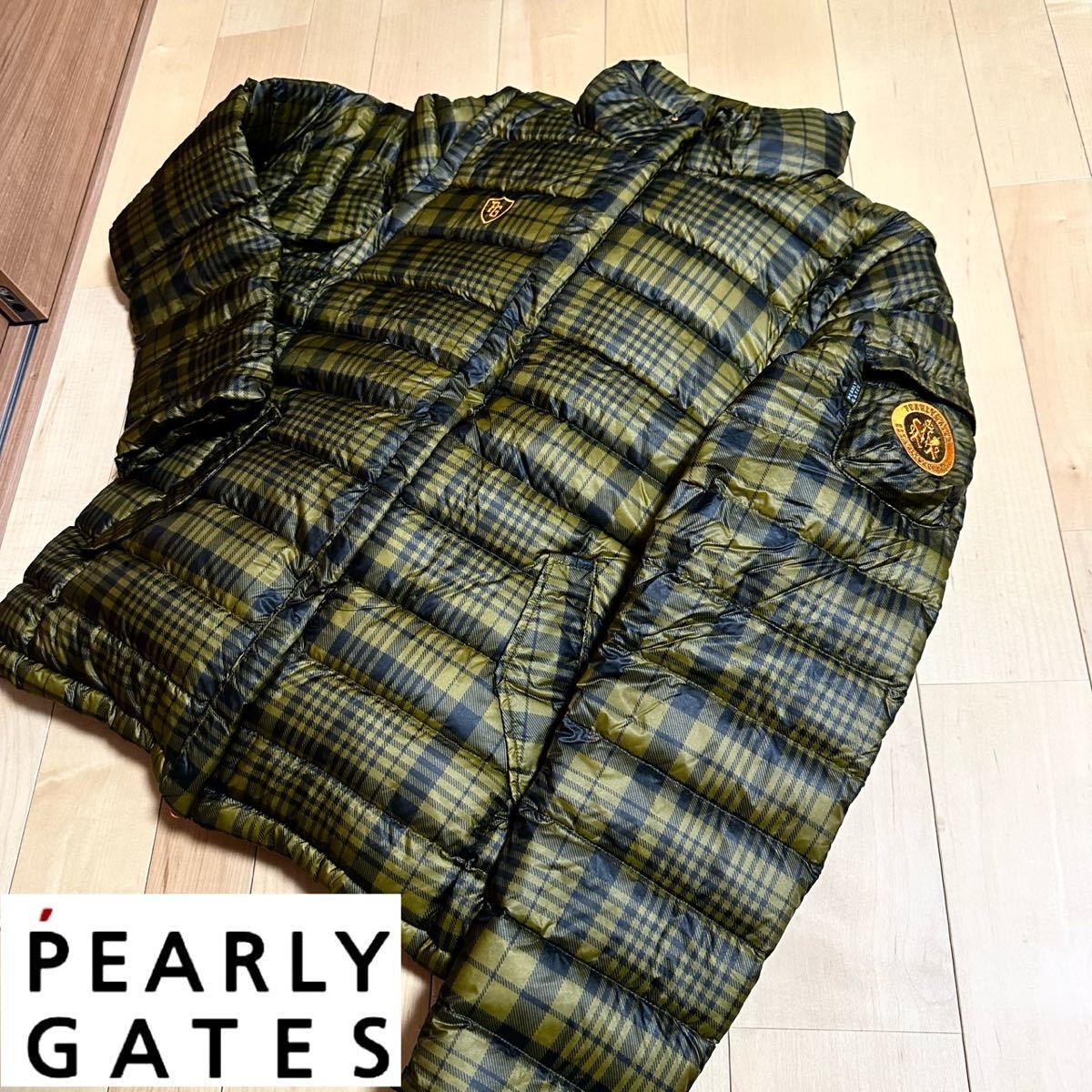 パーリーゲイツ5★2wayダウンジャケット 美品 サイズ5 メンズ ロゴ刺繍 高級ゴルフブランド 
