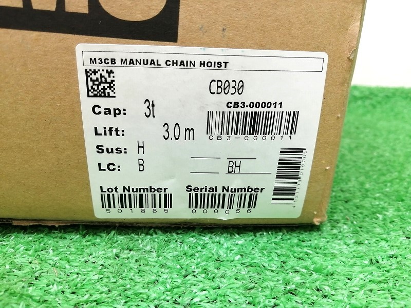 未使用 KITO キトー 3t 手動 チェーンブロック M3形 揚程3m CB030
