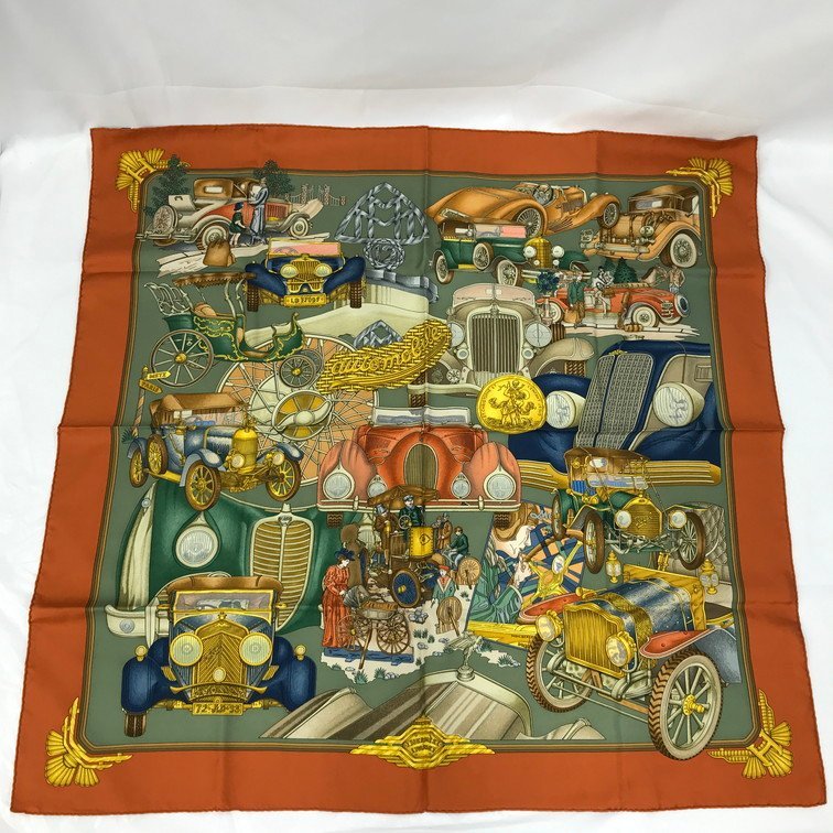 HERMES エルメス カレ90 automobile スカーフ【BKAV9016】