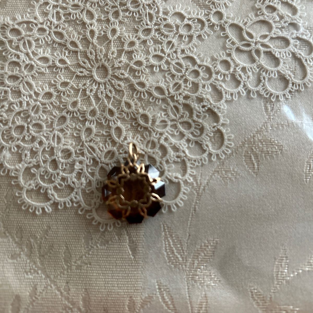 agete k10白蝶貝⁄ラブラドライトチャーム ネックレスチャーム agete