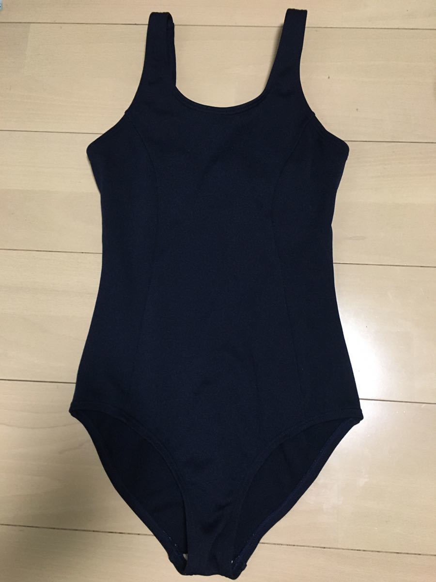 新品！スクール水着　女の子用　レディース　紺色　ネイビー　ワンピースタイプ　160サイズ　ゴム硬化あり_1