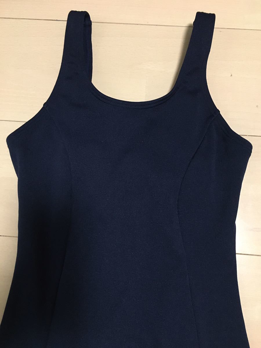 新品！スクール水着　女の子用　レディース　紺色　ネイビー　ワンピースタイプ　160サイズ　ゴム硬化あり_2