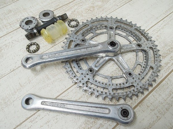 □M☆初期デュラエース クランク☆52×42T/165mm（BB付）☆劣化有
