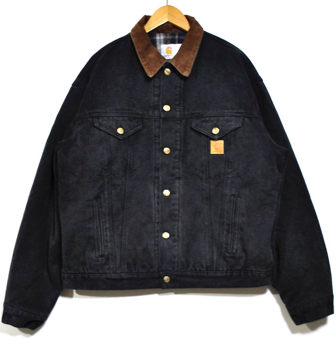 即決【CARHARTT】カーハート サンドストーンジャケット ブランケット付 黒 L 古着