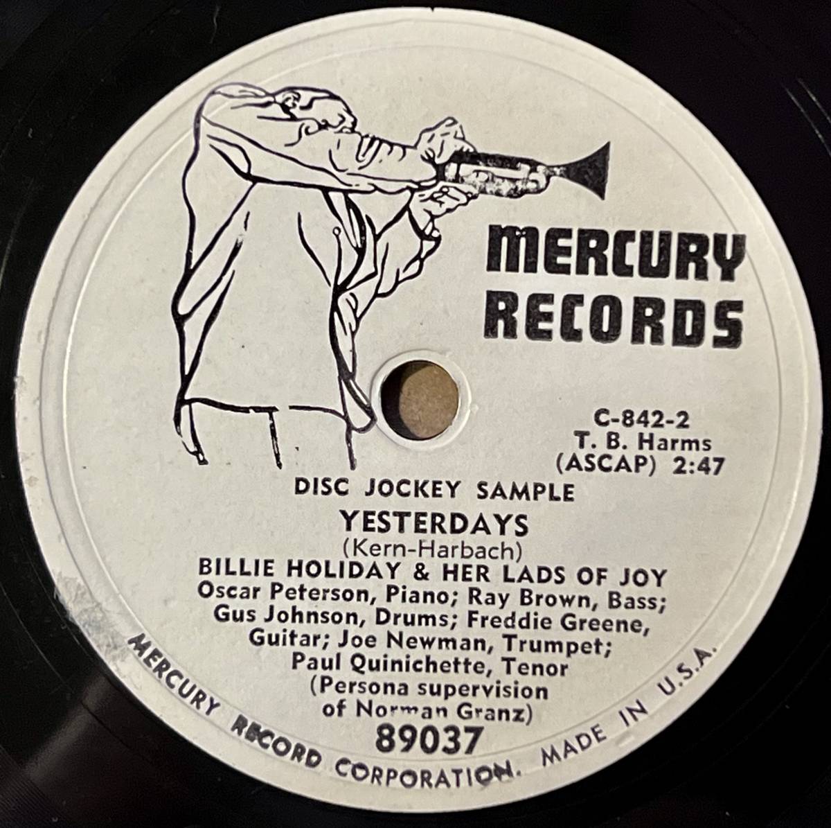 BILLIE HOLIDAY & HER LADS OF JOY MERCURY Lover Come Back To Me