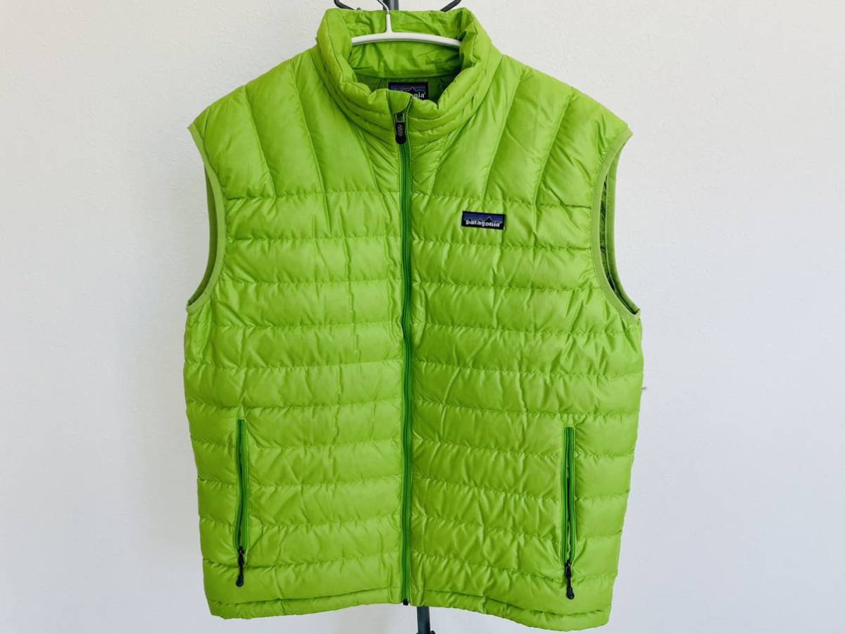 ☆1000円スタート☆　patagonia　ダウンベスト パタゴニア　Mサイズ　黄緑　中古