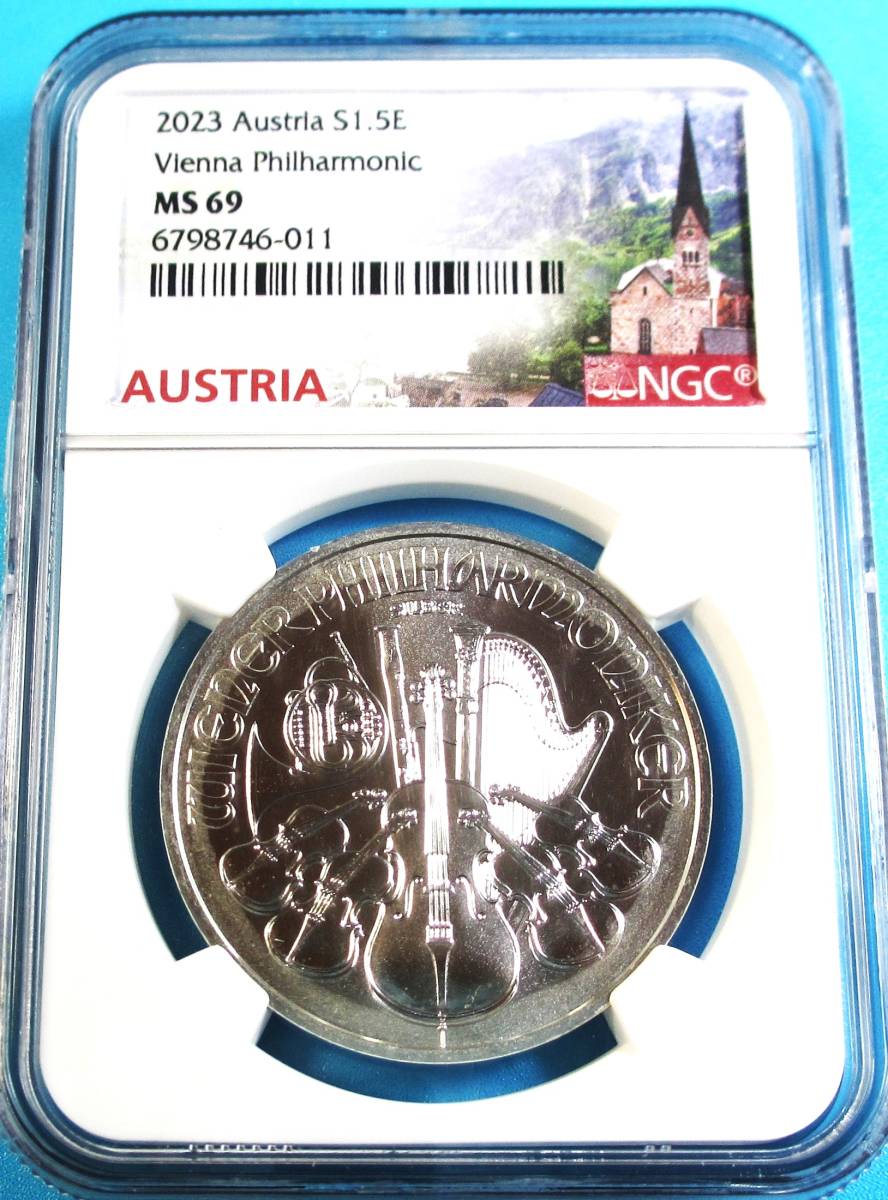 オーストリアウィーンフィルハーモニー2015純銀1オンス銀貨1.50EUROの