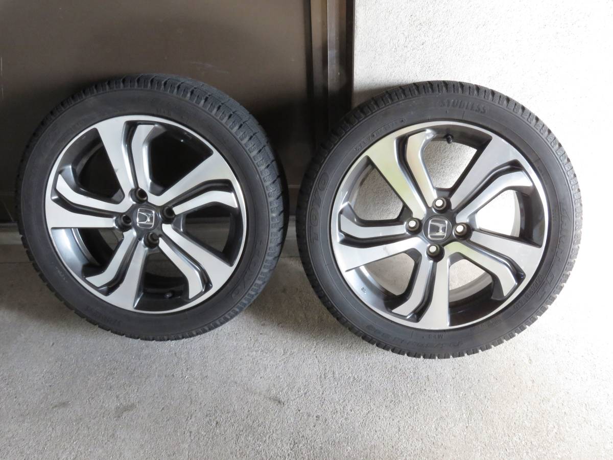 ホンダ純正ホイール 2本 中古品 16×6J インセット53 トーヨーのガリットG5スタッドレス 195/50R16 2014年製