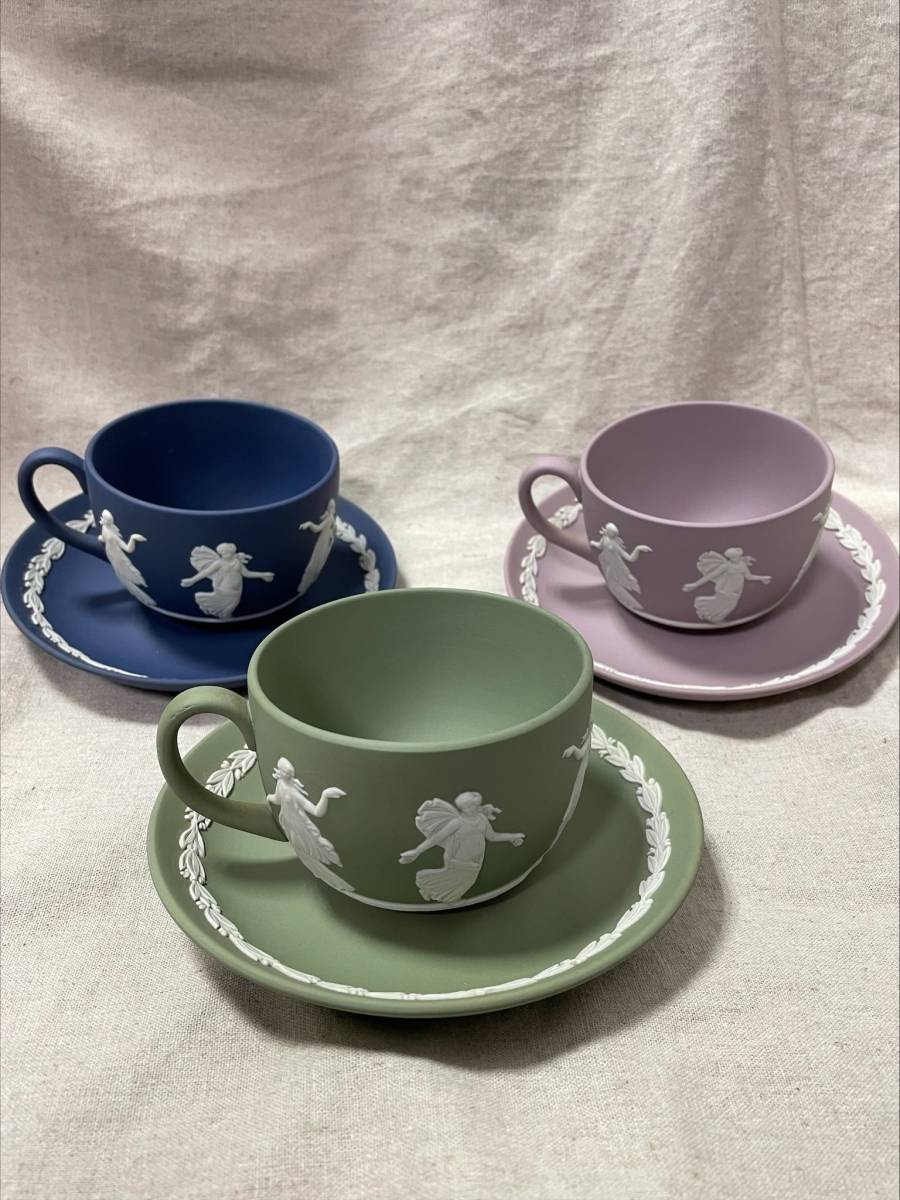 WEDGWOOD ウェッジウッド ティーカップ 3客 3色/経年自宅保管/未使用品