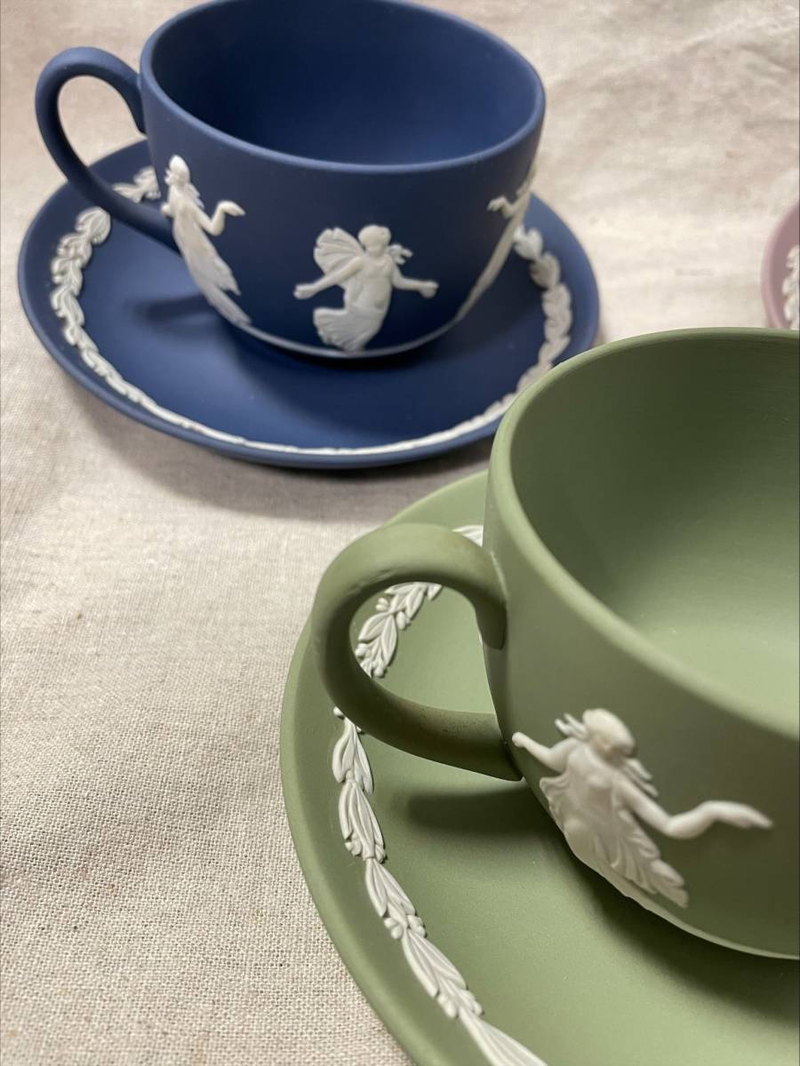 WEDGWOOD ウェッジウッド ティーカップ 3客 3色/経年自宅保管/未使用品