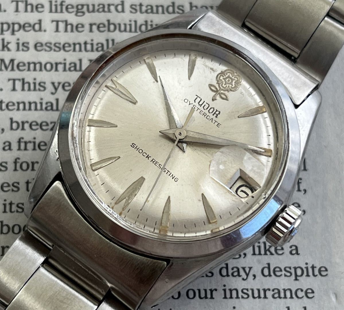 TUDOR チュードル オイスターデイト OYSTER DATE デカバラ 7974 デカ薔薇 シルバー文字盤