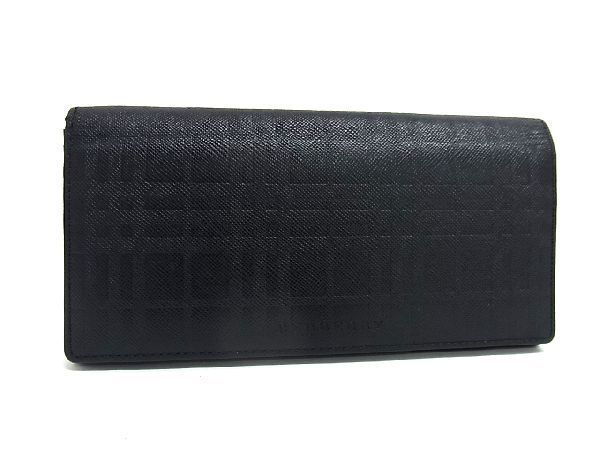 1円 バーバリー BURBERRY ノバチェック PVC×レザー BLACK LABEL □美品