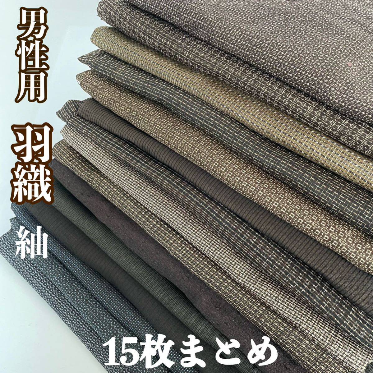 【Wellriver】男性用 羽織 15枚まとめ！ 大島紬 など 泥染め 藍染め 作家物 虎 鷹 名城 富士山 風景画 富士山 全て正絹 和装 和服 #C258.