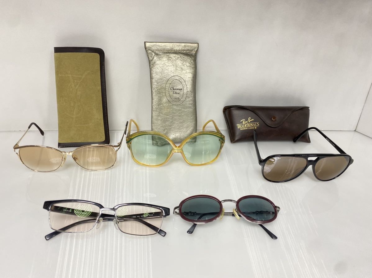 【H2-1-12134 】 眼鏡 メガネ 5点 まとめ売り Gucci Versace SLY Dior rayban 女性用